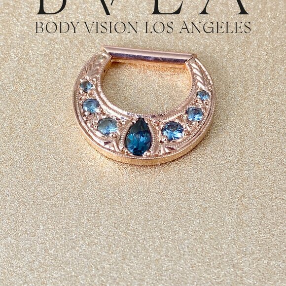 The Boston Tiger BVLA - 14k Solid Rose Hinge Ring for Daith or Septum - Picture 9 of 9